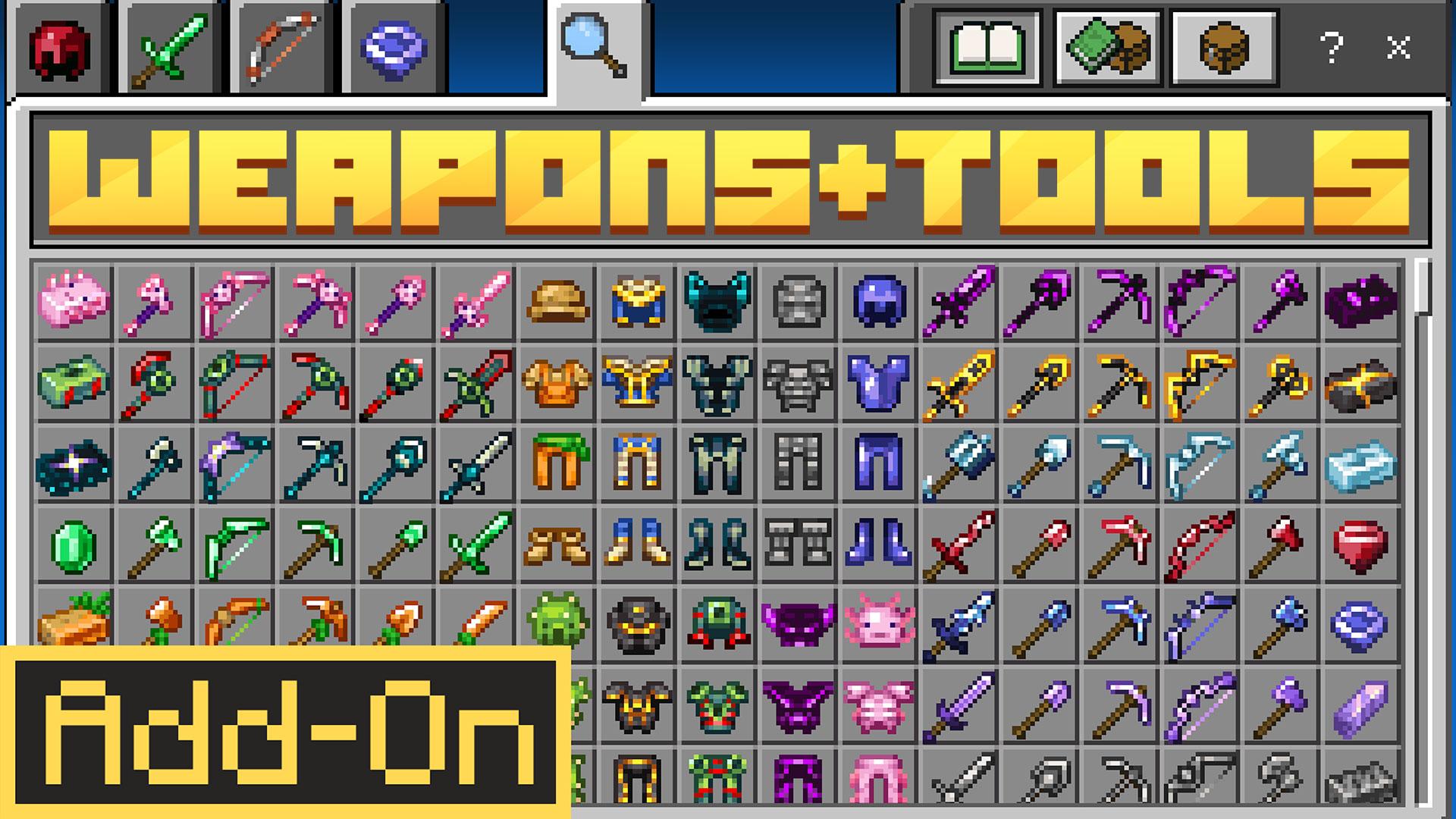Minecraft Marketplace Weapons + Tools Add-On Thumbnail